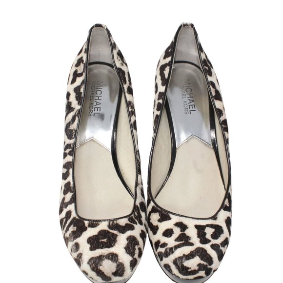 Michael Kors Womens Size 9 M Leopard Print Calf Hair Lonna Pumps Heels Platform - Picture 5 of 14